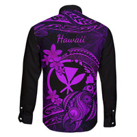 hawaii-family-matching-short-sleeve-bodycon-dress-and-hawaiian-shirt-turtle-mix-polynesian-plumeria-purple-version
