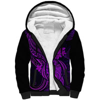Hawaii Sherpa Hoodie Turtle Mix Polynesian Plumeria Purple Version LT14 Unisex Purple - Polynesian Pride
