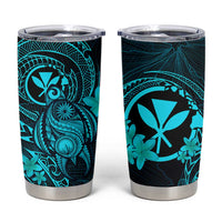 Hawaii Tumbler Cup Turtle Mix Polynesian Plumeria Turquoise Version