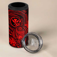 Hawaii 4 in 1 Can Cooler Tumbler Turtle Mix Polynesian Plumeria Red Version