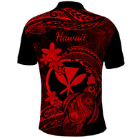 Hawaii Polo Shirt Turtle Mix Polynesian Plumeria Red Version LT14 - Polynesian Pride