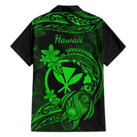 hawaii-family-matching-off-shoulder-long-sleeve-dress-and-hawaiian-shirt-turtle-mix-polynesian-plumeria-green-version