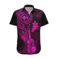 Hawaii Hawaiian Shirt Ukulele Mix Polynesian Plumeria Pink Version LT14 Pink - Polynesian Pride