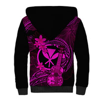 Hawaii Sherpa Hoodie Ukulele Mix Polynesian Plumeria Pink Version LT14 - Polynesian Pride