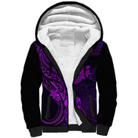 Hawaii Sherpa Hoodie Ukulele Mix Polynesian Plumeria Purple Version LT14 Unisex Purple - Polynesian Pride