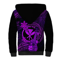 Hawaii Sherpa Hoodie Ukulele Mix Polynesian Plumeria Purple Version LT14 - Polynesian Pride