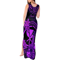 Hawaii Tank Maxi Dress Ukulele Mix Polynesian Plumeria Purple Version LT14 - Polynesian Pride