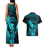 hawaii-couples-matching-tank-maxi-dress-and-hawaiian-shirt-ukulele-mix-polynesian-plumeria-turquoise-version