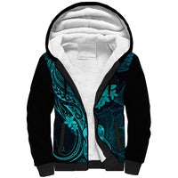 Hawaii Sherpa Hoodie Ukulele Mix Polynesian Plumeria Turquoise Version LT14 Unisex Turquoise - Polynesian Pride
