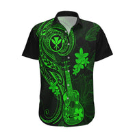 Hawaii Hawaiian Shirt Ukulele Mix Polynesian Plumeria Green Version LT14 Green - Polynesian Pride