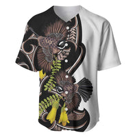 New Zealand Valentines Day Baseball Jersey Piwakawaka Lovers Maori Koru Tattoo - Polynesian Pride