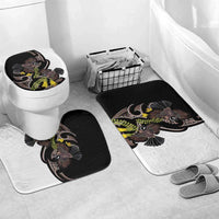 New Zealand Valentines Day Bathroom Set Piwakawaka Lovers Maori Koru Tattoo - Polynesian Pride