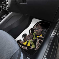 New Zealand Valentines Day Car Mats Piwakawaka Lovers Maori Koru Tattoo - Polynesian Pride