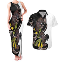 New Zealand Valentines Day Couples Matching Tank Maxi Dress and Hawaiian Shirt Piwakawaka Lovers Maori Koru Tattoo - Polynesian Pride