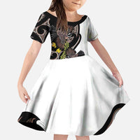 New Zealand Valentines Day Family Matching Puletasi and Hawaiian Shirt Piwakawaka Lovers Maori Koru Tattoo - Polynesian Pride