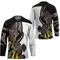 New Zealand Valentines Day Hockey Jersey Piwakawaka Lovers Maori Koru Tattoo - Polynesian Pride