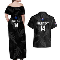Custom New Zealand Silver Fern Rugby Couples Matching Off Shoulder Maxi Dress and Hawaiian Shirt 2023 Go Aotearoa Champions World Cup LT14 - Polynesian Pride