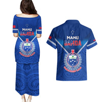 Samoa Rugby Couples Matching Puletasi Dress and Hawaiian Shirt 2023 Go Manu Samoa LT14 - Polynesian Pride