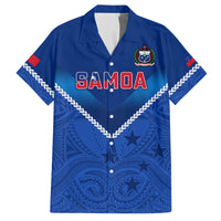 Samoa Rugby Hawaiian Shirt 2023 Go Manu Samoa LT14 Blue - Polynesian Pride