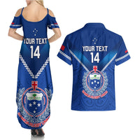 Custom Samoa Rugby Couples Matching Summer Maxi Dress and Hawaiian Shirt 2023 Go Manu Samoa LT14 - Polynesian Pride