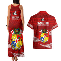 Tonga Rugby Couples Matching Tank Maxi Dress and Hawaiian Shirt 2023 Ikale Tahi Tongan Ngatu Pattern LT14 - Polynesian Pride