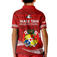 Tonga Rugby Kid Polo Shirt 2023 Ikale Tahi Tongan Ngatu Pattern LT14 - Polynesian Pride