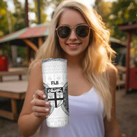 Fiji Rugby Skinny Tumbler Go Champions World Cup Fijian Tapa Pattern LT14 - Polynesian Pride