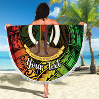 Personalised Vanuatu Family Day Beach Blanket Happy 26 December Vanuatuan Pig Tusk LT14 - Polynesian Pride