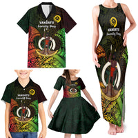 Personalised Vanuatu Family Day Family Matching Tank Maxi Dress and Hawaiian Shirt Happy 26 December Vanuatuan Pig Tusk LT14 - Polynesian Pride