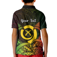 Personalised Vanuatu Family Day Kid Polo Shirt Happy 26 December Vanuatuan Pig Tusk LT14 - Polynesian Pride