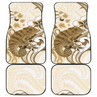 Brown And White Hawaii Chameleon Car Mats Plumeria Polynesian Tribal Art