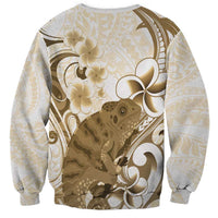 Brown And White Hawaii Chameleon Sweatshirt Plumeria Polynesian Tribal Art LT14 - Polynesian Pride