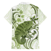 Green And White Hawaii Chameleon Hawaiian Shirt Plumeria Polynesian Tribal Art LT14 - Polynesian Pride
