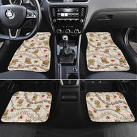 Beige Palaka Hawaii Mele Kalikimaka Car Mats Ohia Lehua Shell Leis Funny Gingerbread Santa - Polynesian Pride