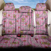 Pink Palaka Hawaii Mele Kalikimaka Back Car Seat Cover Ohia Lehua Shell Leis Funny Gingerbread Santa - Polynesian Pride