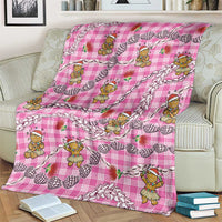 Pink Palaka Hawaii Mele Kalikimaka Blanket Ohia Lehua Shell Leis Funny Gingerbread Santa - Polynesian Pride