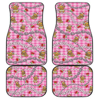 Pink Palaka Hawaii Mele Kalikimaka Car Mats Ohia Lehua Shell Leis Funny Gingerbread Santa - Polynesian Pride