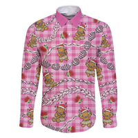 Pink Palaka Hawaii Mele Kalikimaka Family Matching Tank Maxi Dress and Hawaiian Shirt Ohia Lehua Shell Leis Funny Gingerbread Santa - Polynesian Pride