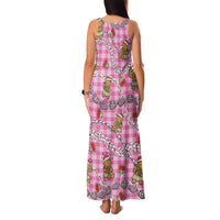 Pink Palaka Hawaii Mele Kalikimaka Family Matching Tank Maxi Dress and Hawaiian Shirt Ohia Lehua Shell Leis Funny Gingerbread Santa - Polynesian Pride