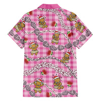 Pink Palaka Hawaii Mele Kalikimaka Hawaiian Shirt Ohia Lehua Shell Leis Funny Gingerbread Santa LT14 - Polynesian Pride