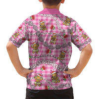 Pink Palaka Hawaii Mele Kalikimaka Kid Hawaiian Shirt Ohia Lehua Shell Leis Funny Gingerbread Santa - Polynesian Pride