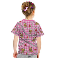 Pink Palaka Hawaii Mele Kalikimaka Kid T Shirt Ohia Lehua Shell Leis Funny Gingerbread Santa LT14 - Polynesian Pride