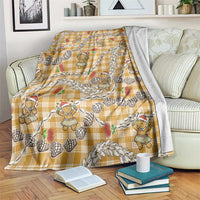 Gold Palaka Hawaii Mele Kalikimaka Blanket Ohia Lehua Shell Leis Funny Gingerbread Santa - Polynesian Pride