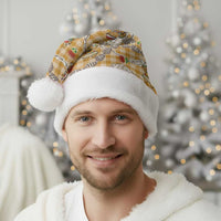 Gold Palaka Hawaii Mele Kalikimaka Christmas Santa Hat Ohia Lehua Shell Leis Funny Gingerbread Santa - Polynesian Pride