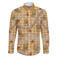 Gold Palaka Hawaii Mele Kalikimaka Family Matching Puletasi and Hawaiian Shirt Ohia Lehua Shell Leis Funny Gingerbread Santa - Polynesian Pride