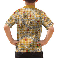 Gold Palaka Hawaii Mele Kalikimaka Hawaiian Shirt Ohia Lehua Shell Leis Funny Gingerbread Santa LT14 - Polynesian Pride