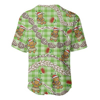 Green Palaka Hawaii Mele Kalikimaka Baseball Jersey Ohia Lehua Shell Leis Funny Gingerbread Santa LT14 - Polynesian Pride