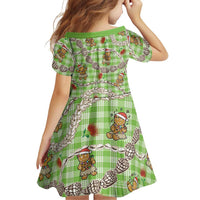 Green Palaka Hawaii Mele Kalikimaka Family Matching Mermaid Dress and Hawaiian Shirt Ohia Lehua Shell Leis Funny Gingerbread Santa - Polynesian Pride