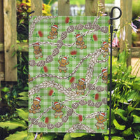 Green Palaka Hawaii Mele Kalikimaka Garden Flag Ohia Lehua Shell Leis Funny Gingerbread Santa - Polynesian Pride