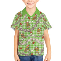 Green Palaka Hawaii Mele Kalikimaka Hawaiian Shirt Ohia Lehua Shell Leis Funny Gingerbread Santa LT14 - Polynesian Pride